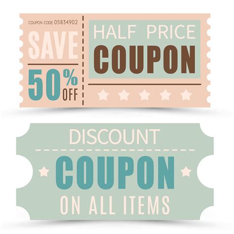 Set Of Discount Coupons In Different Shapes Gift Voucher With Coupon