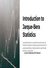 Understanding Jarque Bera Statistics Assessing Data Normality Course