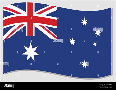 Waving Flag Of Australia Vector Graphic Waving Australian Flag