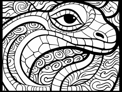 Serpentine Relaxation Titanoboa Coloring Page