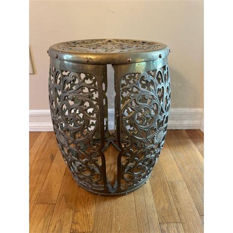 1960s Asian Vintage Brass Garden Stool Chairish