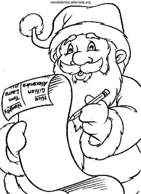 Disegno Babbo Natale Lista Regali Colorare