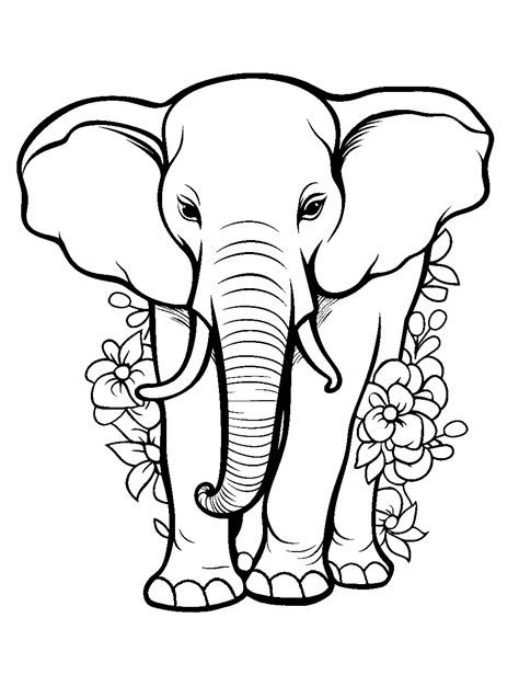 Elephant Coloring Pages Free Sheets