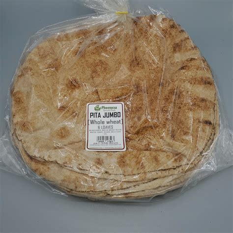 Phoenicia Pita Bread Jumbo Whole Wheat 6 Pc Phoenicia Specialty Foods