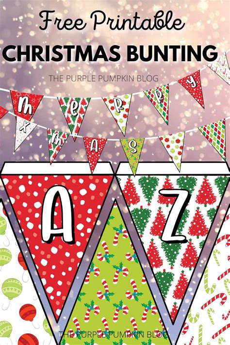 Free Printable Christmas Bunting Flags For Christmas Parties