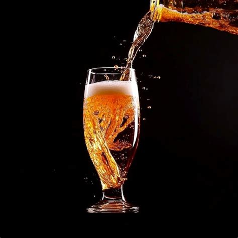 Premium Ai Image Super Slow Motion Shot Of Pouring Fresh Beer Into