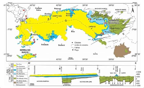 Mapa Geológico Mostrando O Registro Estratigráfico E A Localização Da Download Scientific