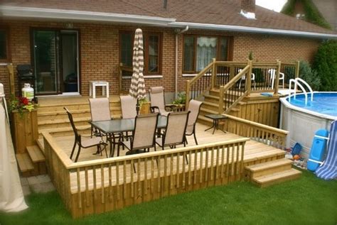 Wood Decks Around Above Ground Pools