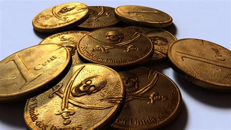 Free Gold Pirate Coin 3d Model