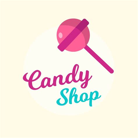 Free Hand-drawn Sweet Candy Shop Logo template