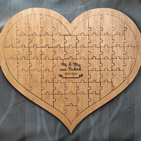 Wooden Heart Puzzle Guest Book Sugarbird Weddings