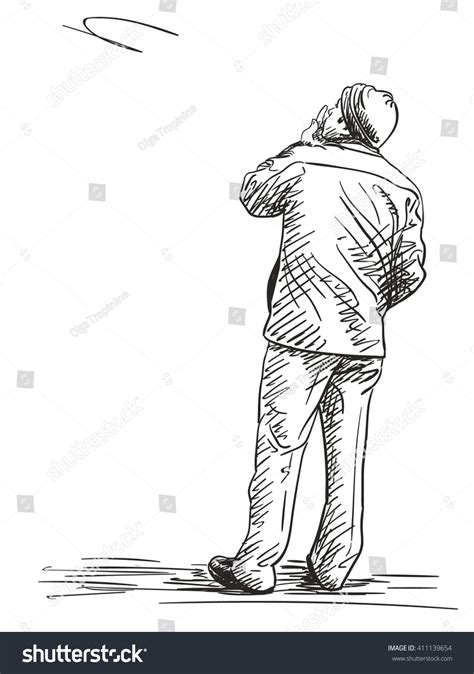 Man Looking Sketch Images Stock Photos Vectors Shutterstock