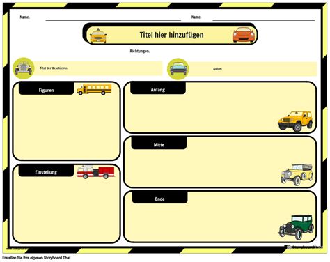 Arbeitsblatt F R Story Elemente Zum Thema Auto