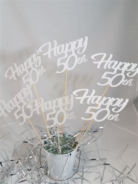 6 Happy Birthday Centerpiece Sticks Anniversary Sticks Etsy