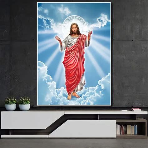 Lukisan Poster Cetak Jumbo Foto Tuhan Yesus Kristus Juru Selamat Ukuran