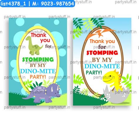 Dinosaur Thank you cards in Dinosaur theme