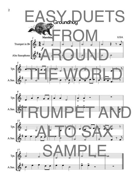 Easy Duets From Around The World For Trumpet And Alto Saxophone Wild