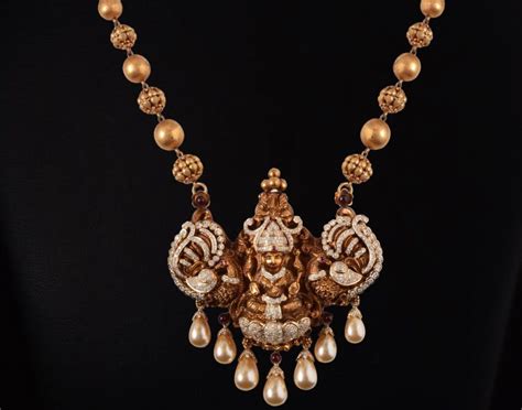 Light Weight Temple Jewelry Designs - Dhanalakshmi Jewellers