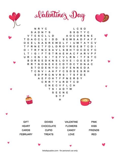 Free Printable Editable Heart Word Search Word Search Maker