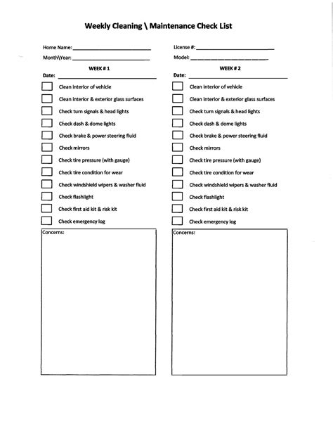 Car Cleaning Checklist Printable