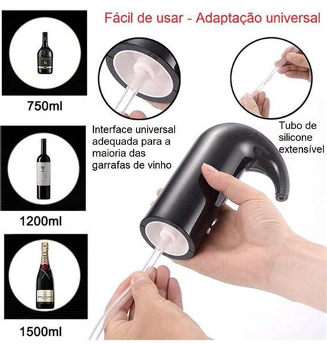 Aerador decanter de vinho eletrico dispenser automático cabo usb