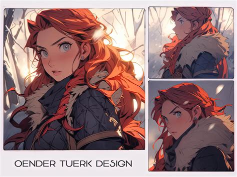 Red Haired Huntress Anime Style Concept By Oender Tuerk Design On