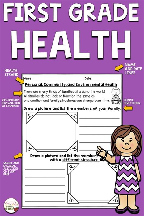 Health Activities And Worksheets For First Grade Health Standards