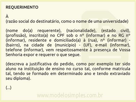 Modelo De Requerimento Para Diretor De Escola Guia Completo Bom