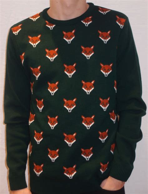 Run And Fly Green Fox Head Jumper