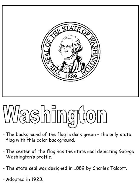 Washington State Seal Coloring Page Clip Art Library