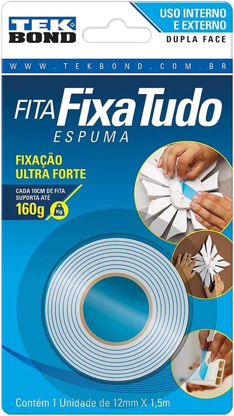 Fita Adesiva Dupla Face Espuma 12mmx1 5m Tekbond Papelaria Capital