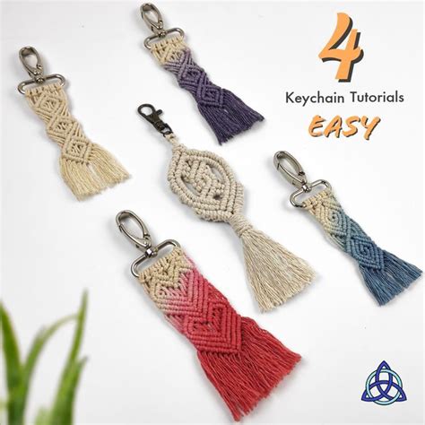 Diy 4 macrame keychain tutorials – Artofit