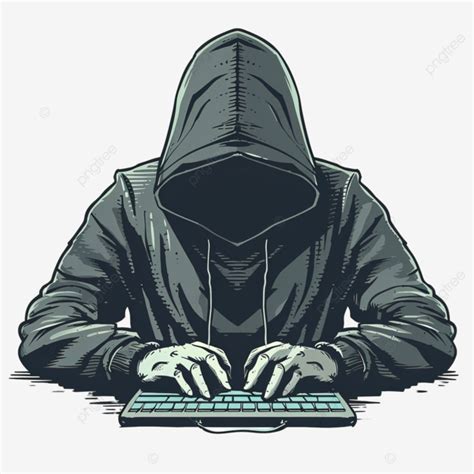 Hacker Usa Sudadera Con Capucha Usando Un Personaje De Computadora Png