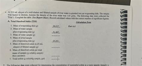 Solved A 25 0 Ml Aliquot Of A Well Shaken And Filtered