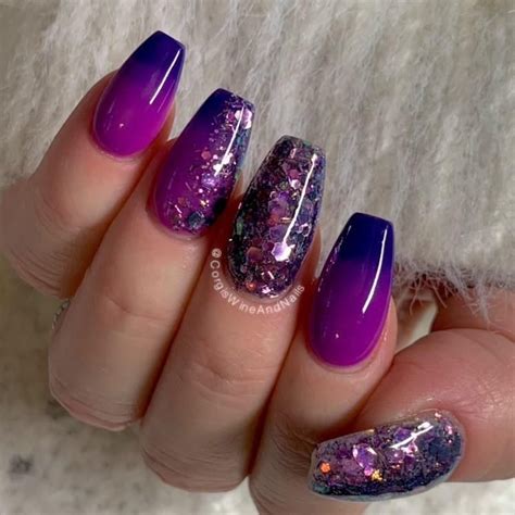 Fairy Glamor Purple Glitter Dip And Acrylic Nail Powder Color Frost