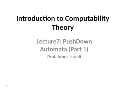 Pptx Introduction To Computability Theory Lecture Pushdown