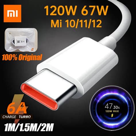 Xiaomi original usb tipo c carregador de cabo turbo carga rápida mi 12s