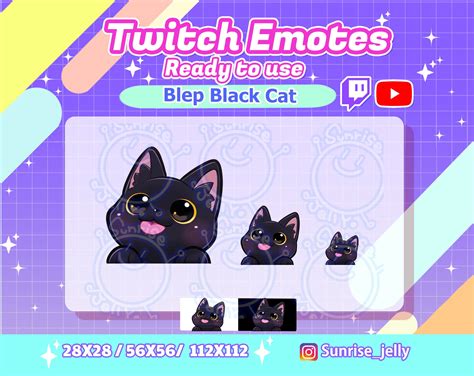 Twitch Emotes Blep Black Cat Kitty Cats Twitch Emotes Etsy