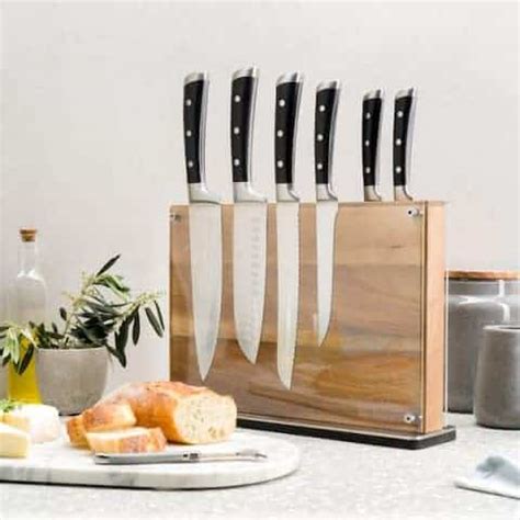 Manhattan Double Sided Magnetic Knife Block - Acacia - Baie Maison