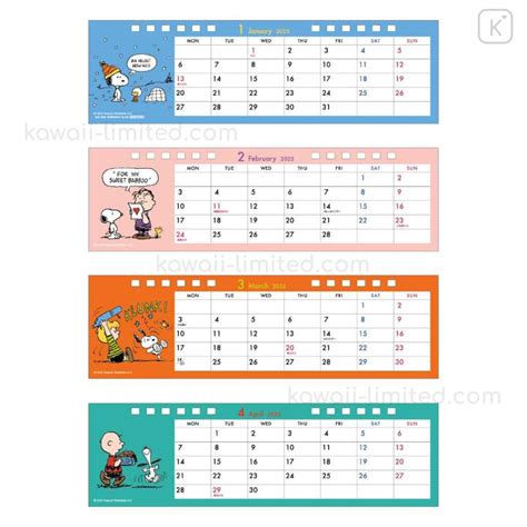 Japan Peanuts Slim Desk Calendar Snoopy 2025 Kawaii Limited