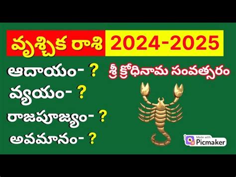 Vruschika Rasi 2024 Telugu 2024 Rasi Phalalu In Telugu Scorpio