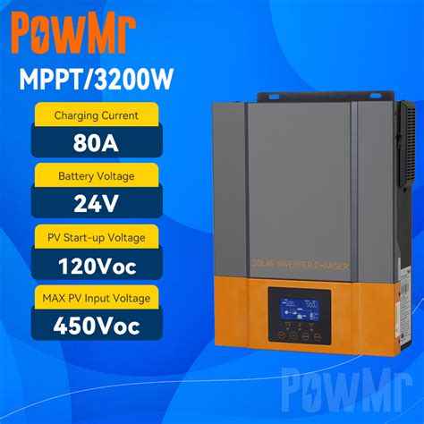 PowMr 3 2KW Hybrid Solar Inverter 230Vac PV Max 450Vdc Built In 80A