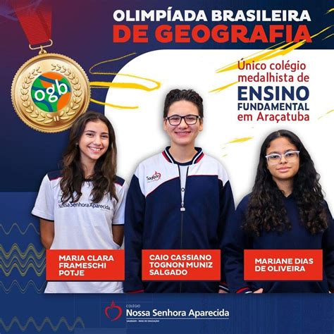 Olimpíada De Geografia - Alunos conquistam medalha na Olimpíada Brasileira de Geografia ...