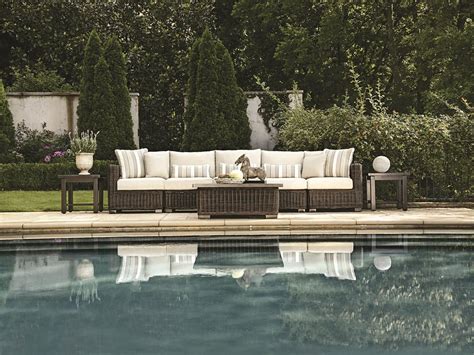 Summer Classics Rustic Wicker Sectional Outdoor Lounge Set