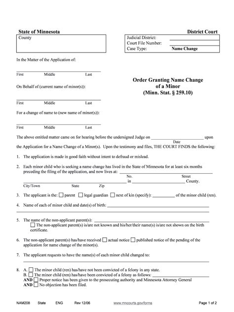 On Behalf Of Current Name Of Minors Form Fill Out And Sign Printable