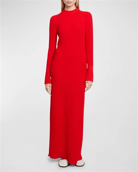 Proenza Schouler Lara Boucle Cut Out Back Maxi Dress Red Editorialist