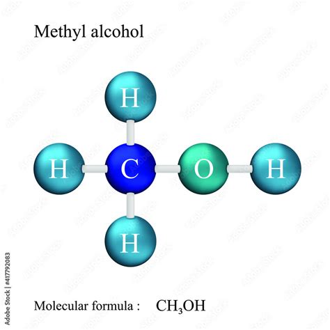 Lewis structural formula of methyl alcohol, molecular formula Stock ...