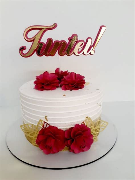 Topo De Bolo Trintei Flores Desserts Birthday Cake Cake