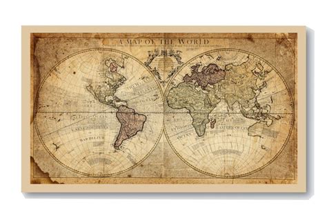 Peinture Sur Toile De La Carte Du Monde Cm X Cm