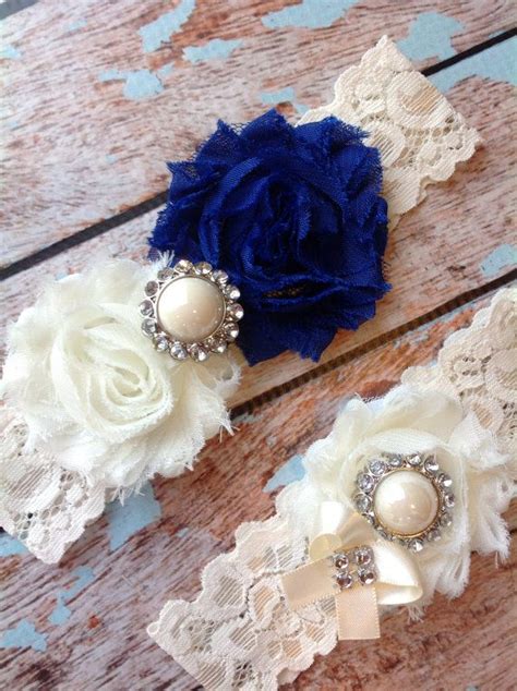 Royal Blue Wedding Garter Set Bridal Garter Lace Garter Toss